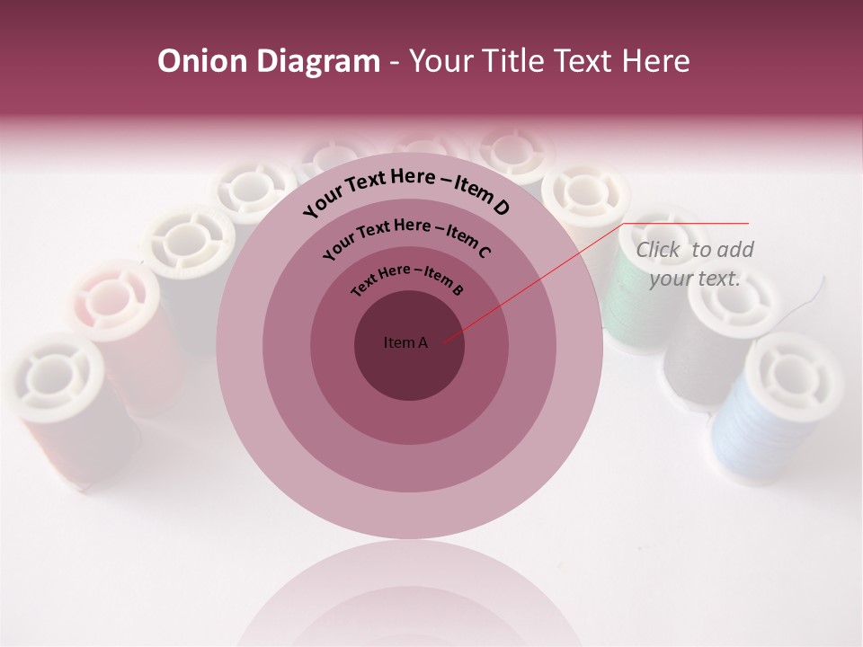 A Group Of Spools Of Thread On A White Surface PowerPoint Template