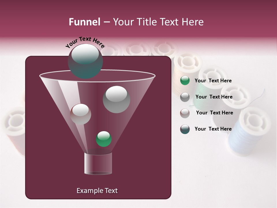 A Group Of Spools Of Thread On A White Surface PowerPoint Template