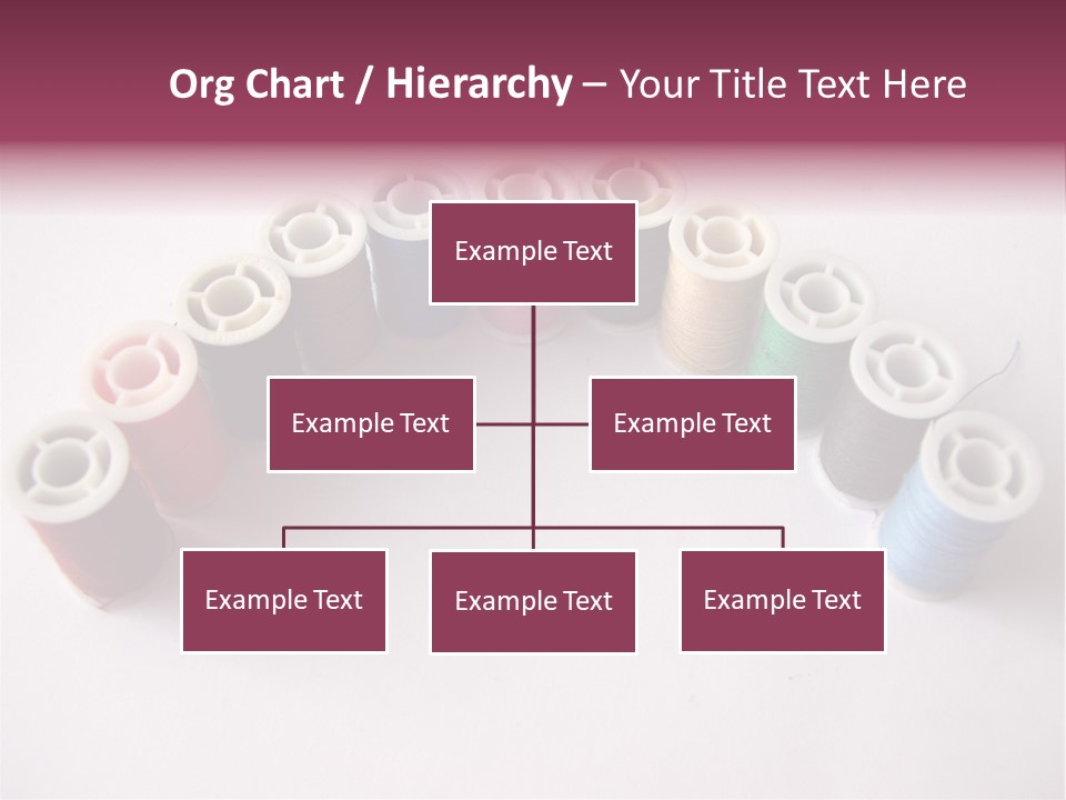 A Group Of Spools Of Thread On A White Surface PowerPoint Template