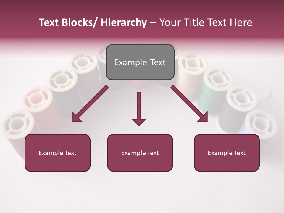 A Group Of Spools Of Thread On A White Surface PowerPoint Template