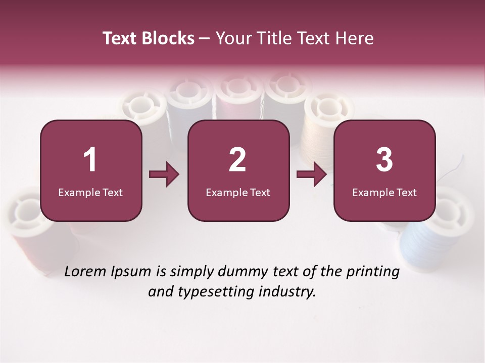 A Group Of Spools Of Thread On A White Surface PowerPoint Template