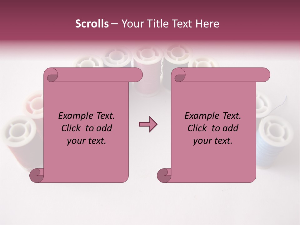 A Group Of Spools Of Thread On A White Surface PowerPoint Template