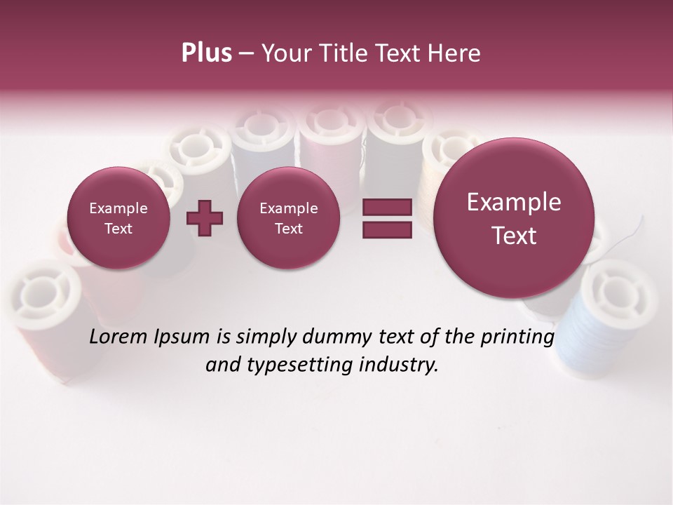 A Group Of Spools Of Thread On A White Surface PowerPoint Template