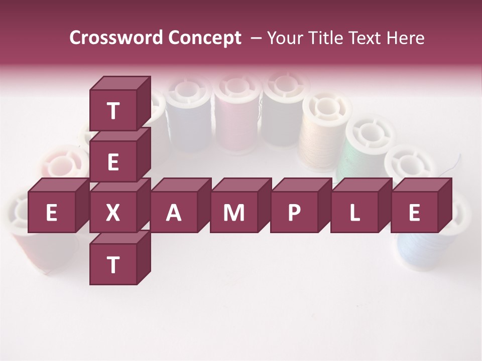 A Group Of Spools Of Thread On A White Surface PowerPoint Template