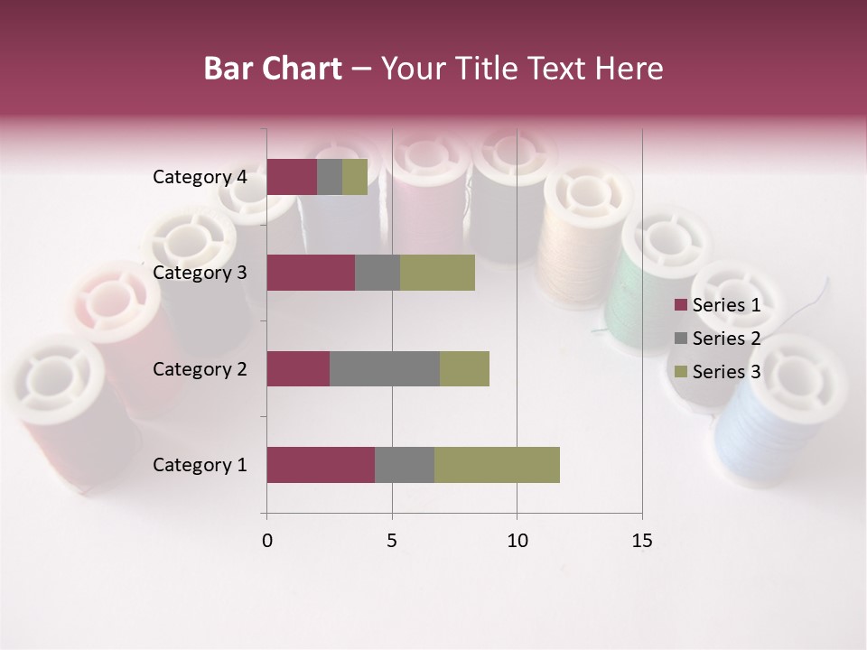 A Group Of Spools Of Thread On A White Surface PowerPoint Template