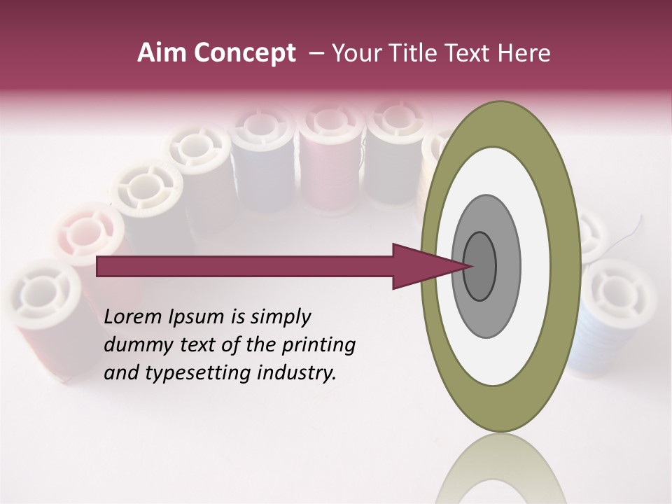 A Group Of Spools Of Thread On A White Surface PowerPoint Template