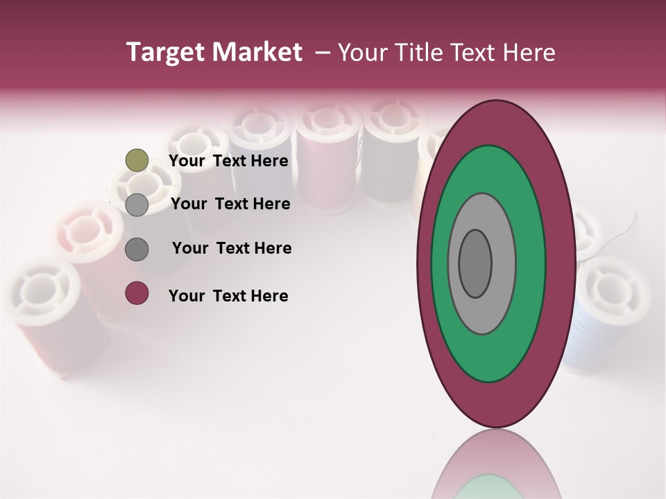 A Group Of Spools Of Thread On A White Surface PowerPoint Template