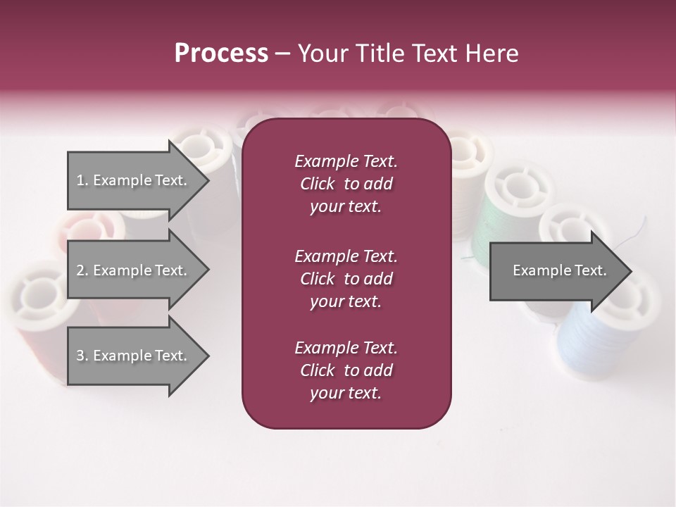 A Group Of Spools Of Thread On A White Surface PowerPoint Template