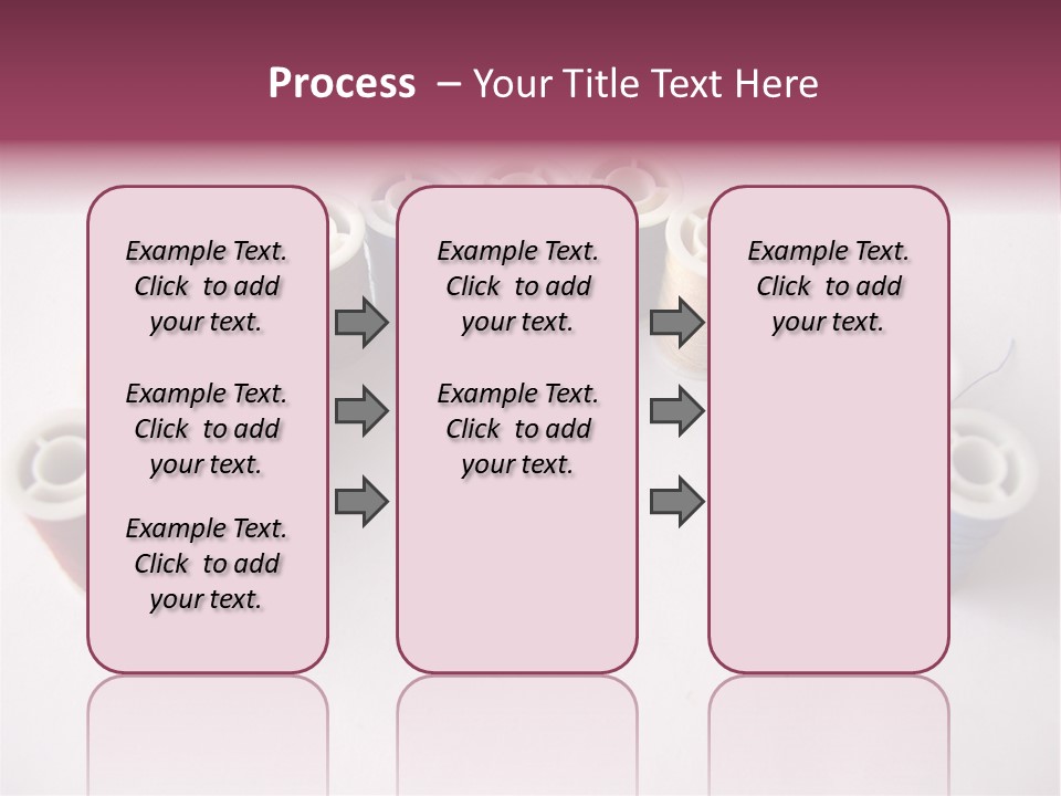 A Group Of Spools Of Thread On A White Surface PowerPoint Template