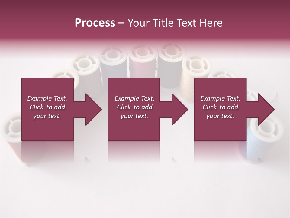 A Group Of Spools Of Thread On A White Surface PowerPoint Template