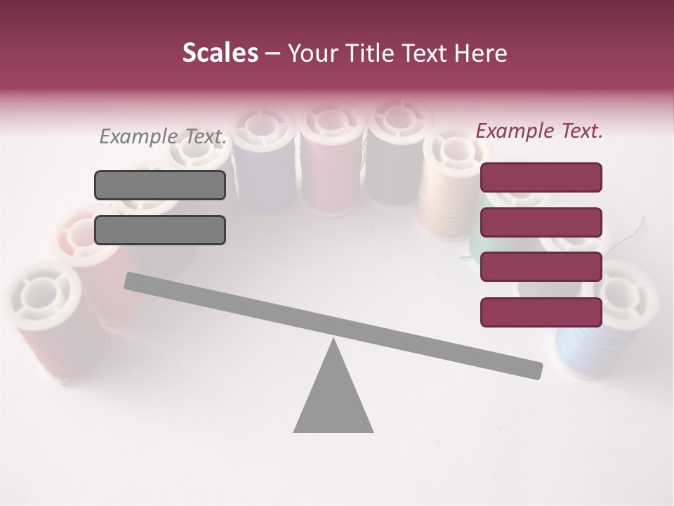 A Group Of Spools Of Thread On A White Surface PowerPoint Template