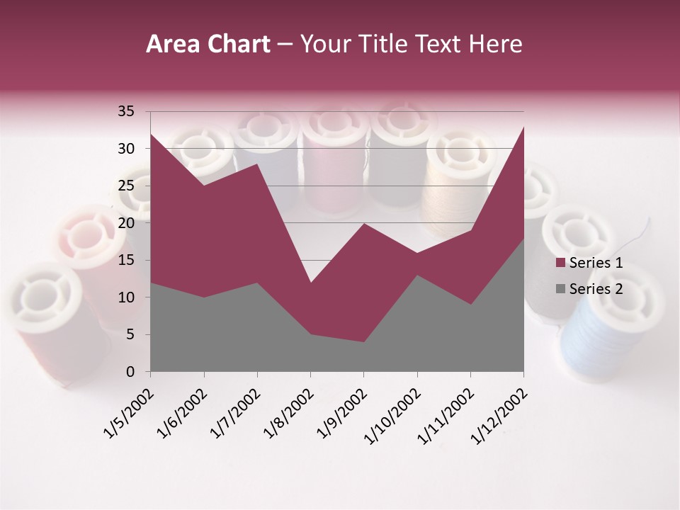 A Group Of Spools Of Thread On A White Surface PowerPoint Template