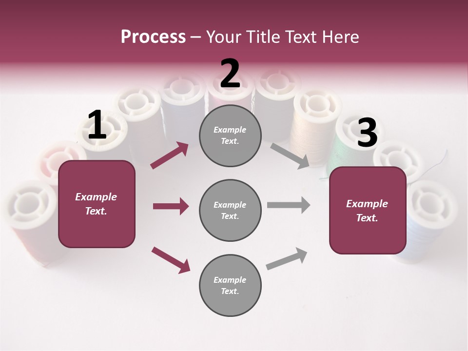 A Group Of Spools Of Thread On A White Surface PowerPoint Template