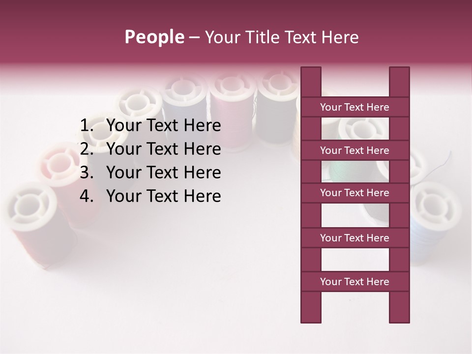 A Group Of Spools Of Thread On A White Surface PowerPoint Template
