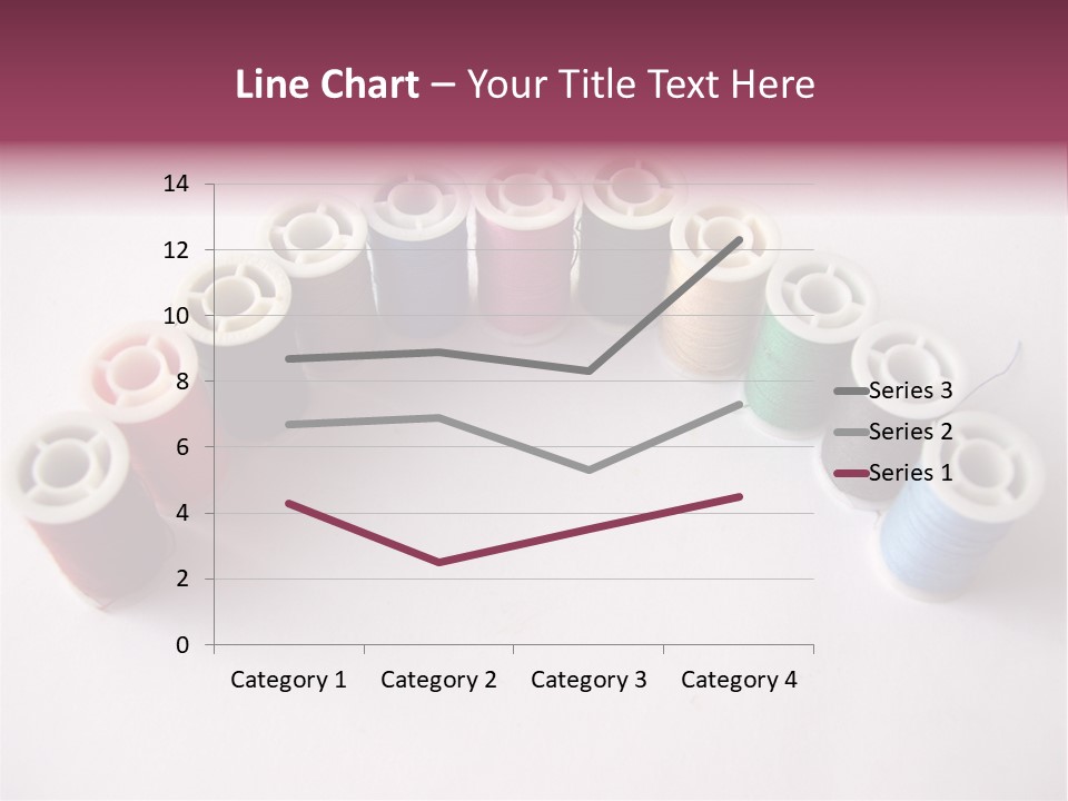A Group Of Spools Of Thread On A White Surface PowerPoint Template