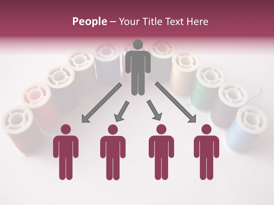 A Group Of Spools Of Thread On A White Surface PowerPoint Template