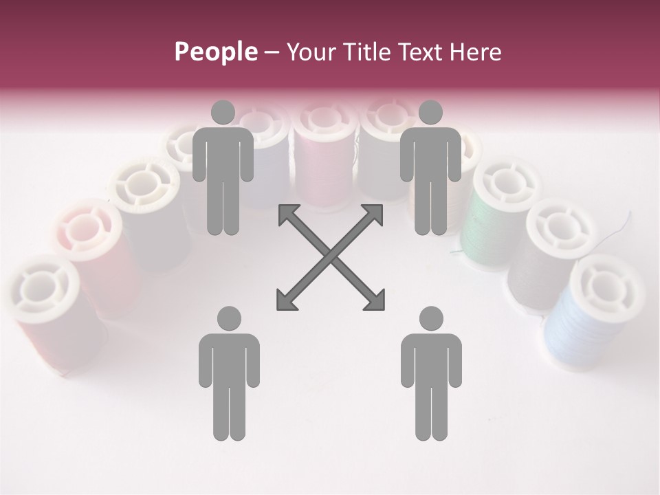 A Group Of Spools Of Thread On A White Surface PowerPoint Template