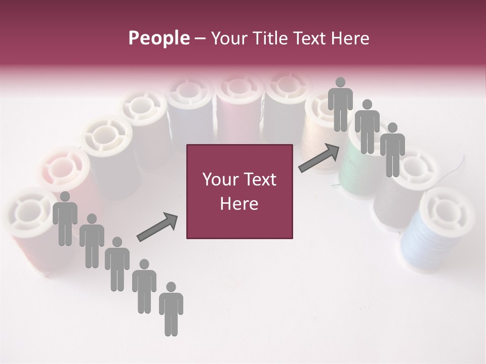 A Group Of Spools Of Thread On A White Surface PowerPoint Template