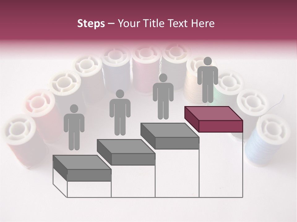 A Group Of Spools Of Thread On A White Surface PowerPoint Template