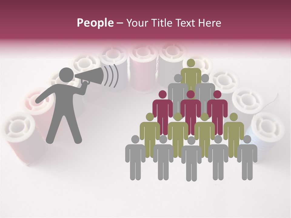 A Group Of Spools Of Thread On A White Surface PowerPoint Template