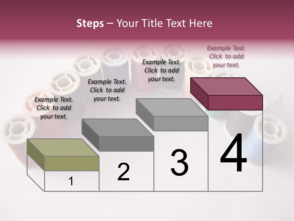 A Group Of Spools Of Thread On A White Surface PowerPoint Template