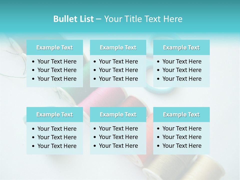 A Pair Of Scissors And Spools Of Thread On A Table PowerPoint Template