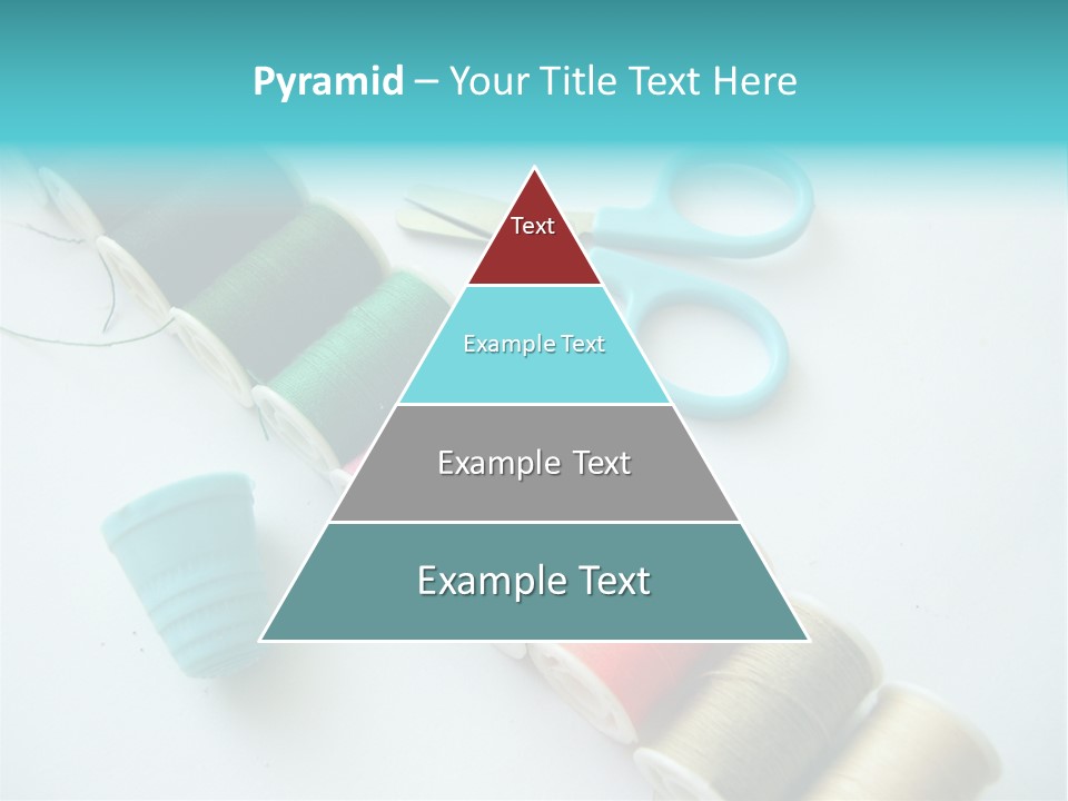 A Pair Of Scissors And Spools Of Thread On A Table PowerPoint Template