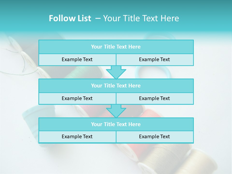 A Pair Of Scissors And Spools Of Thread On A Table PowerPoint Template