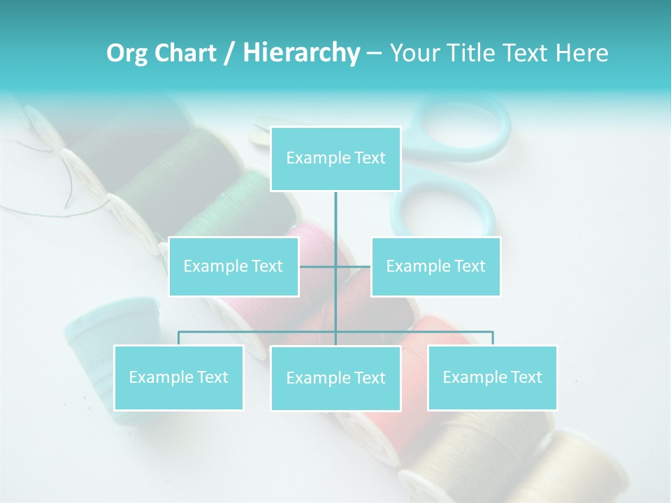 A Pair Of Scissors And Spools Of Thread On A Table PowerPoint Template