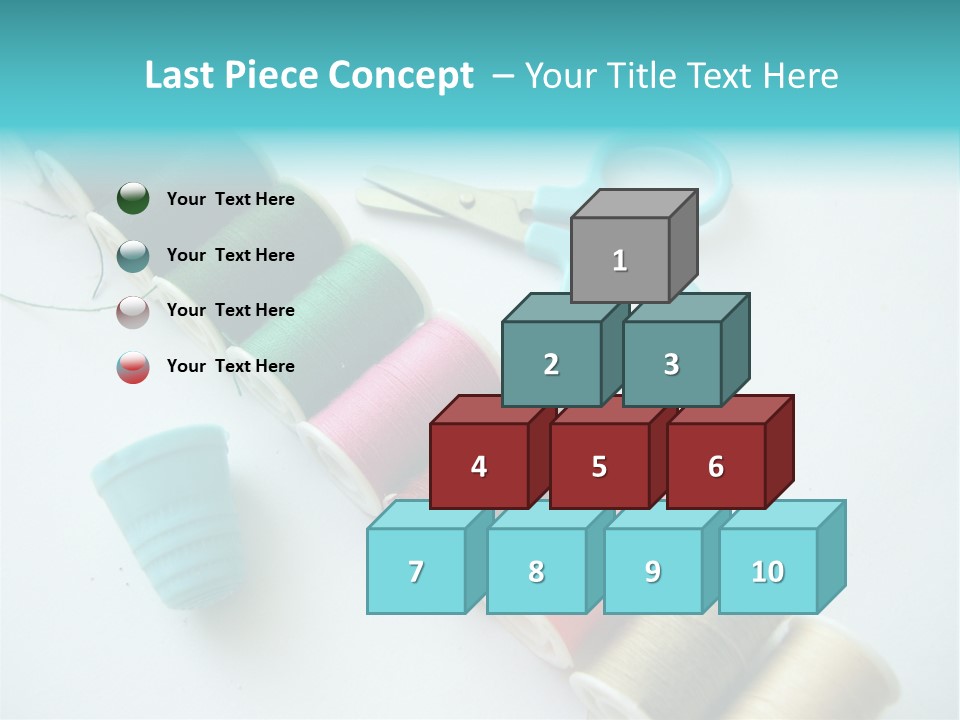 A Pair Of Scissors And Spools Of Thread On A Table PowerPoint Template