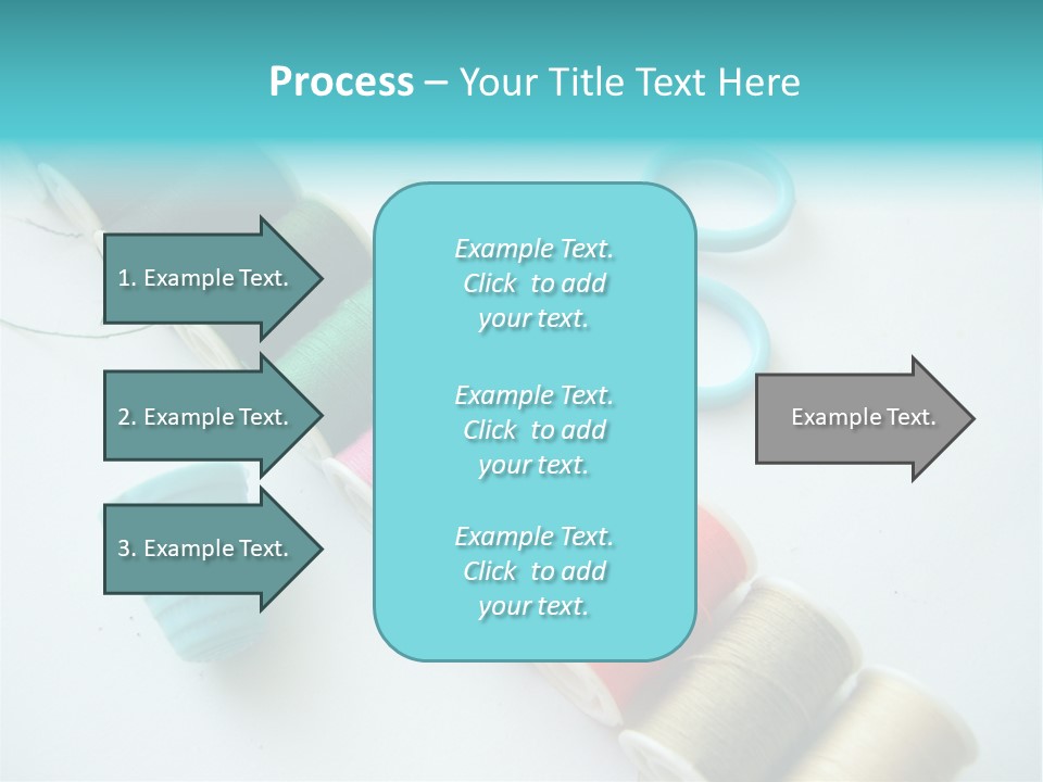 A Pair Of Scissors And Spools Of Thread On A Table PowerPoint Template