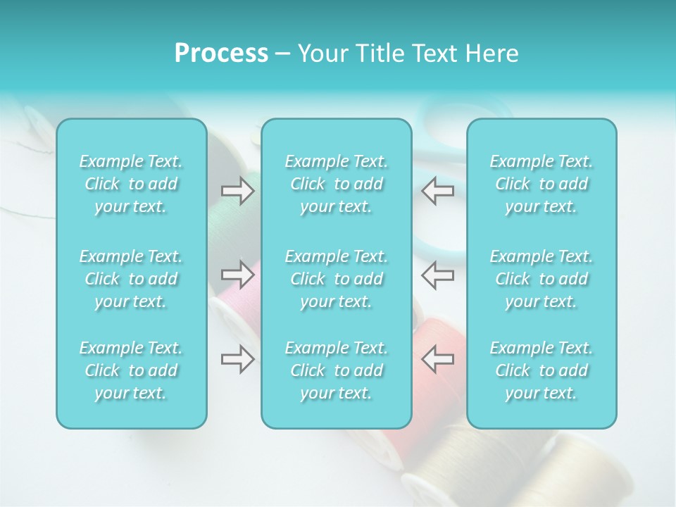 A Pair Of Scissors And Spools Of Thread On A Table PowerPoint Template