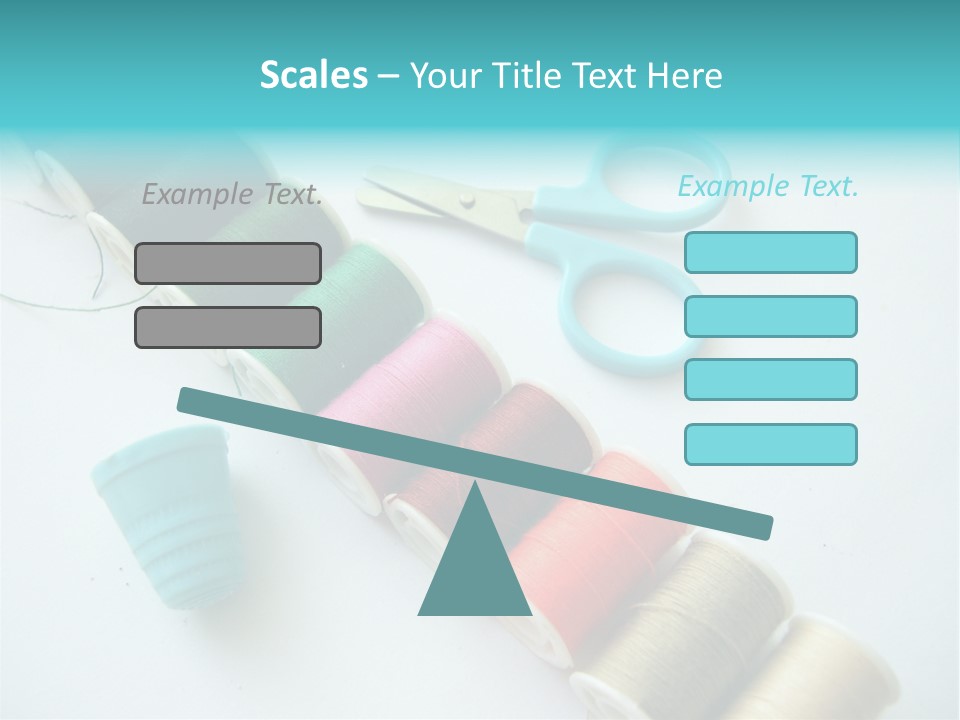 A Pair Of Scissors And Spools Of Thread On A Table PowerPoint Template