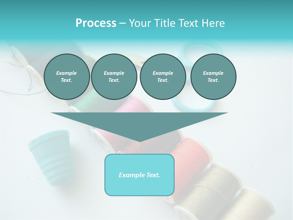 A Pair Of Scissors And Spools Of Thread On A Table PowerPoint Template