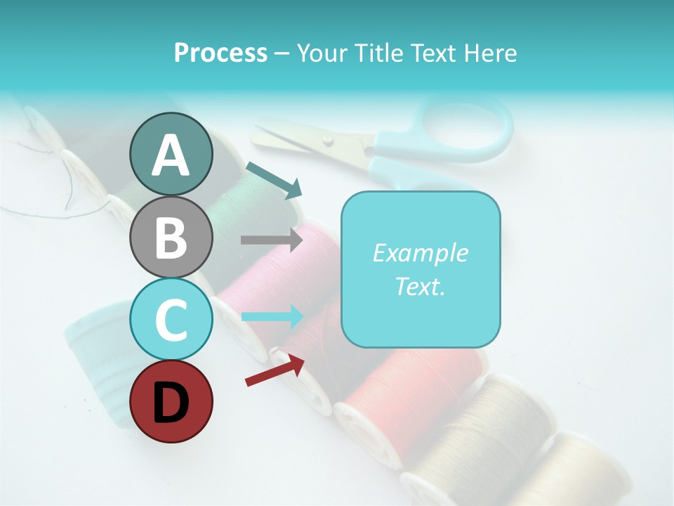 A Pair Of Scissors And Spools Of Thread On A Table PowerPoint Template