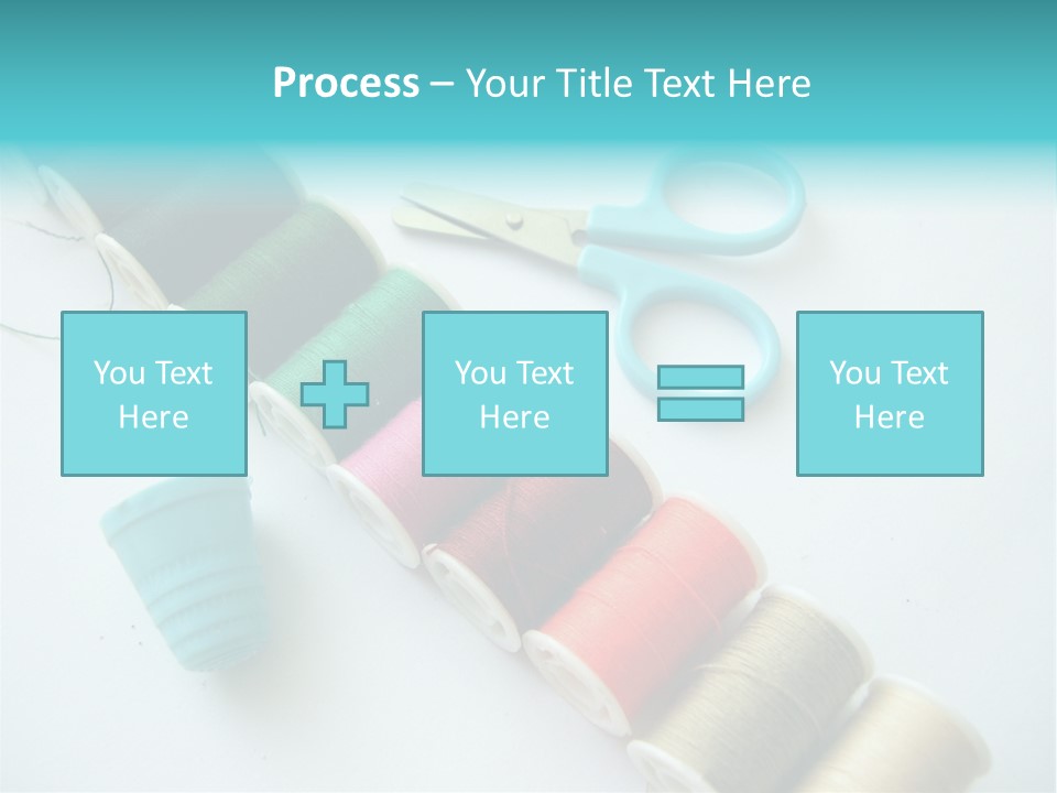 A Pair Of Scissors And Spools Of Thread On A Table PowerPoint Template