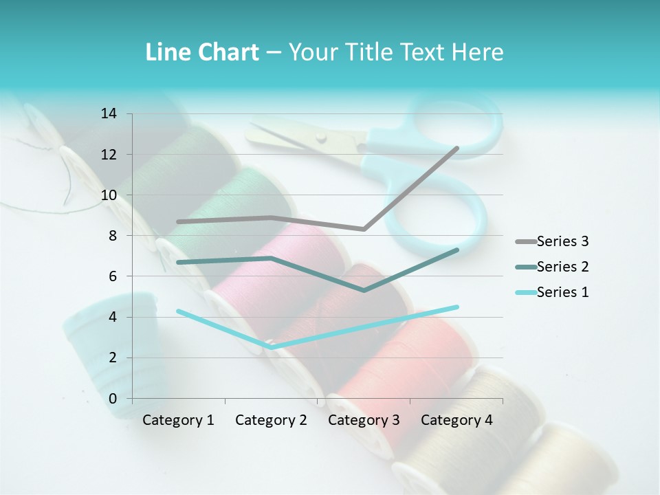 A Pair Of Scissors And Spools Of Thread On A Table PowerPoint Template