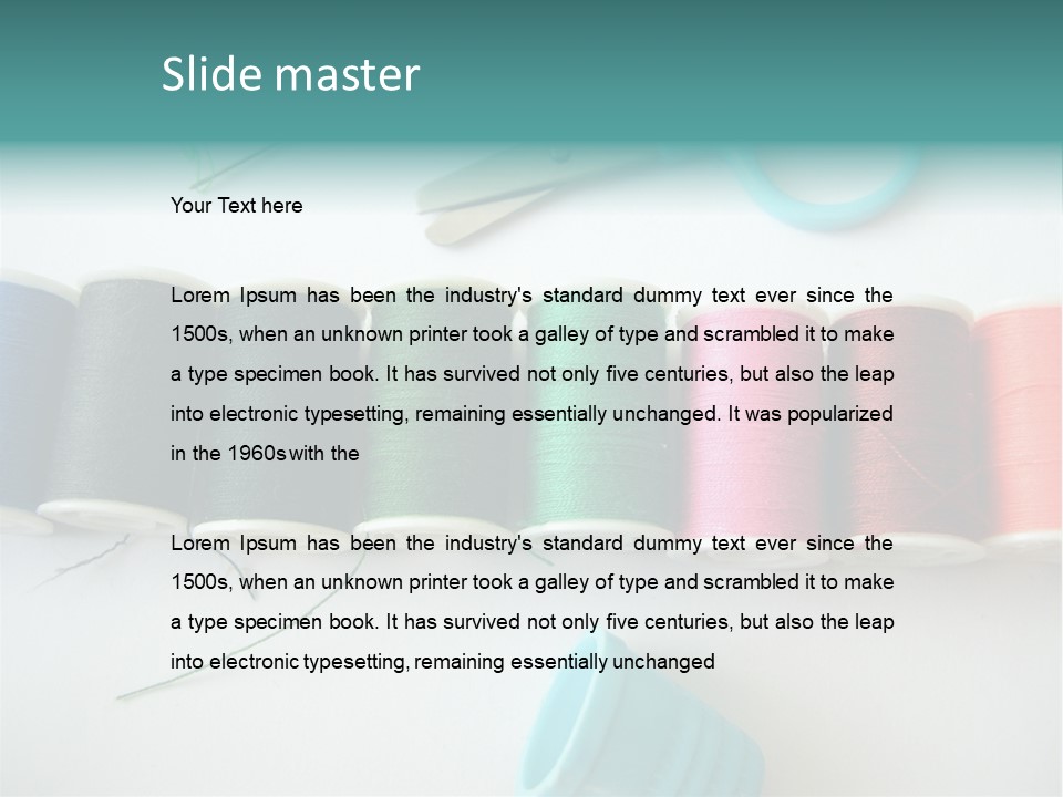Scissors Needle Thimble PowerPoint Template