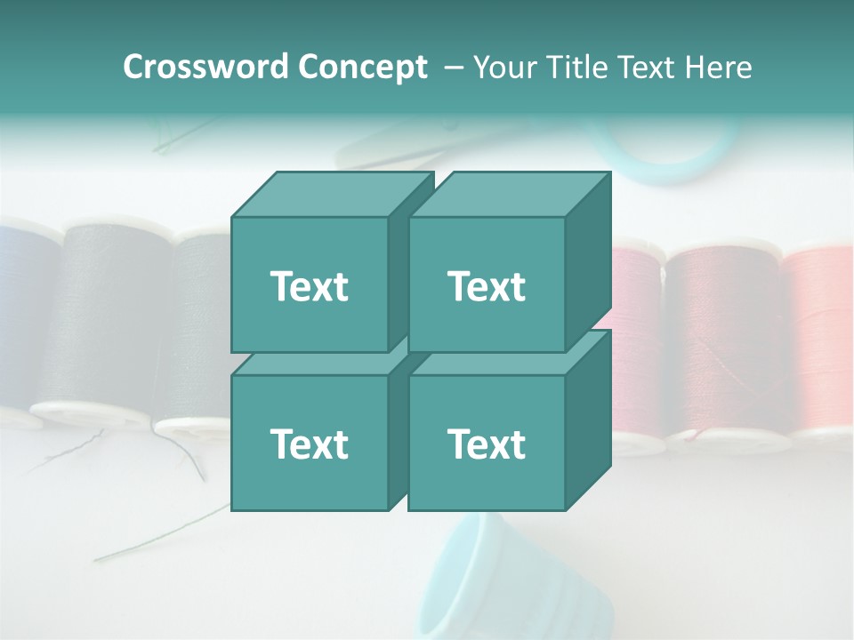 Scissors Needle Thimble PowerPoint Template