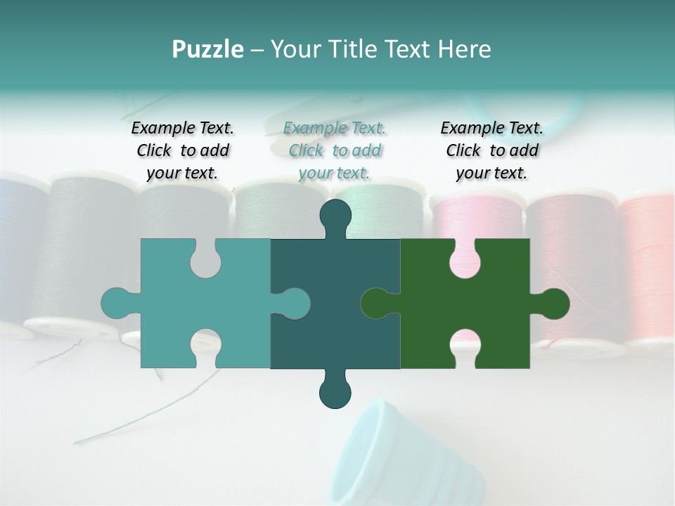 Scissors Needle Thimble PowerPoint Template