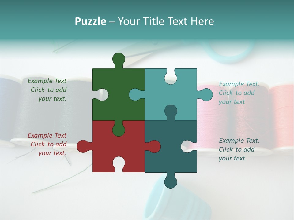 Scissors Needle Thimble PowerPoint Template