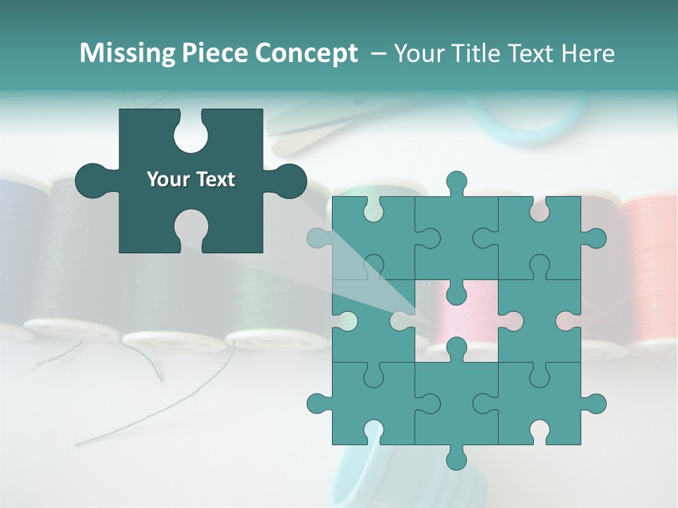 Scissors Needle Thimble PowerPoint Template