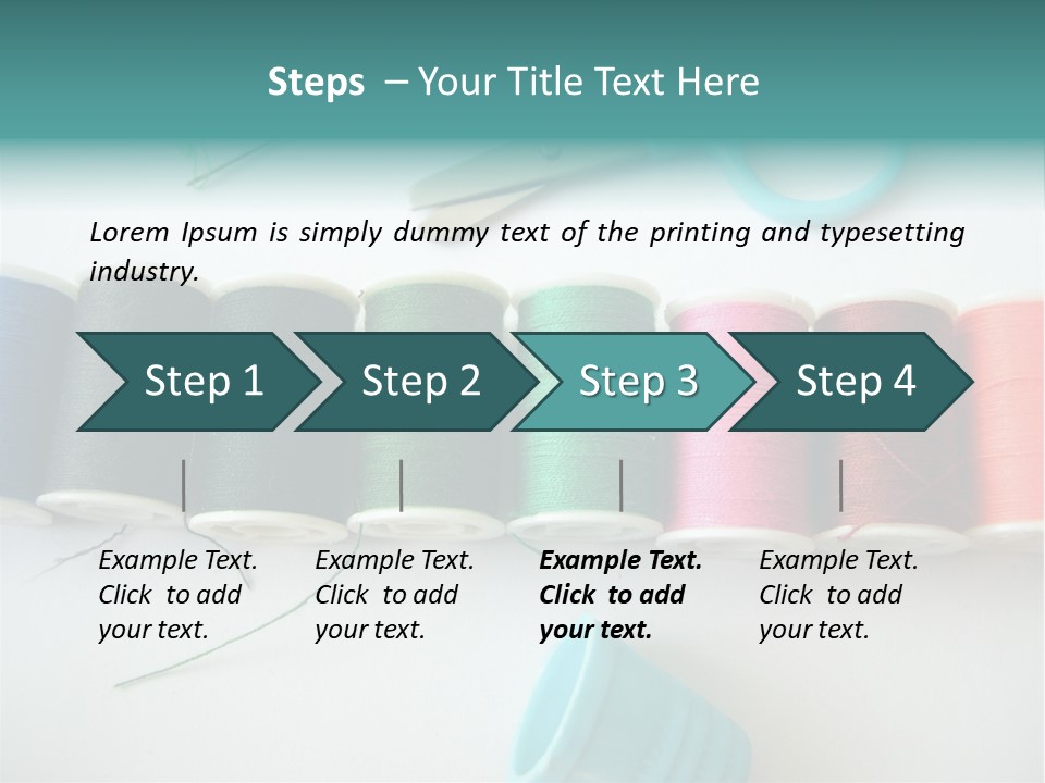 Scissors Needle Thimble PowerPoint Template