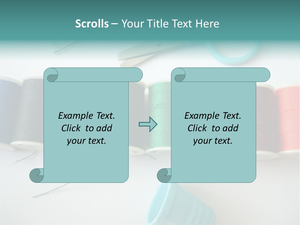 Scissors Needle Thimble PowerPoint Template