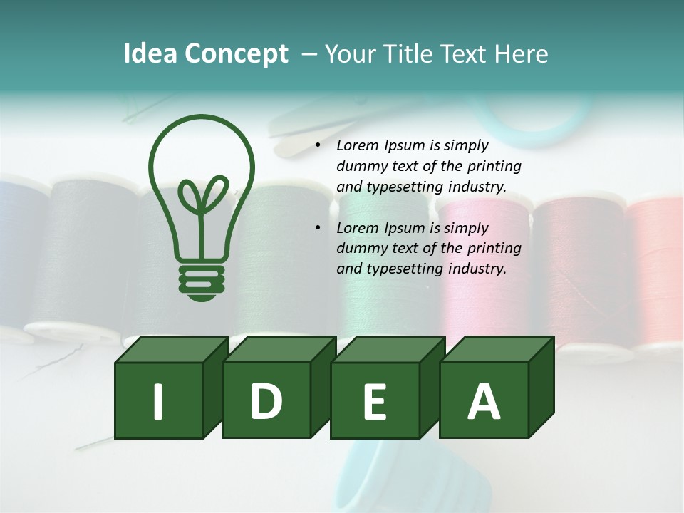 Scissors Needle Thimble PowerPoint Template