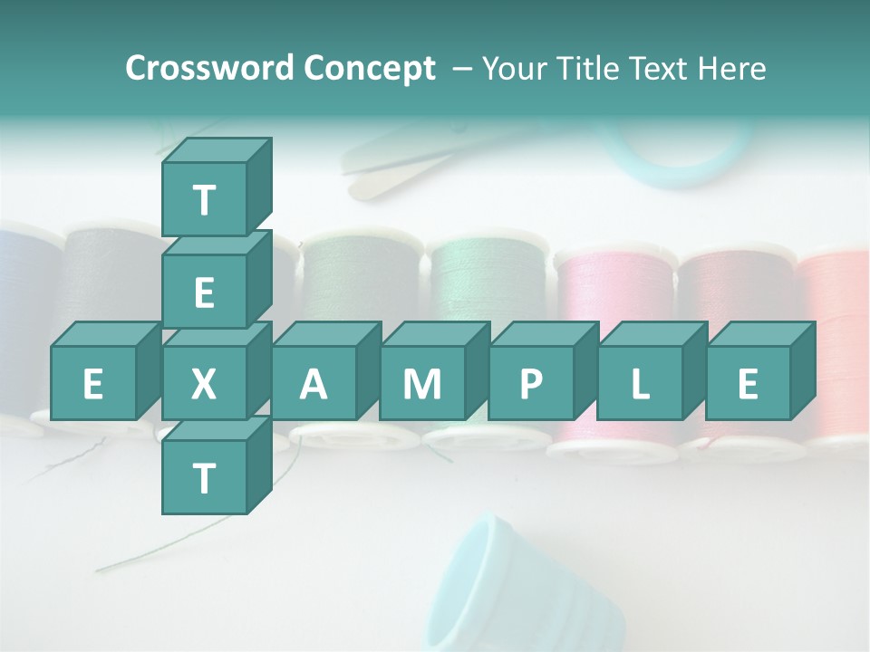 Scissors Needle Thimble PowerPoint Template