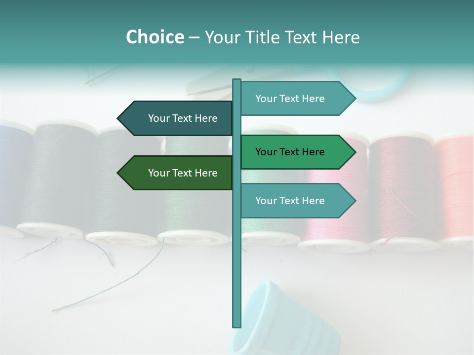 Scissors Needle Thimble PowerPoint Template