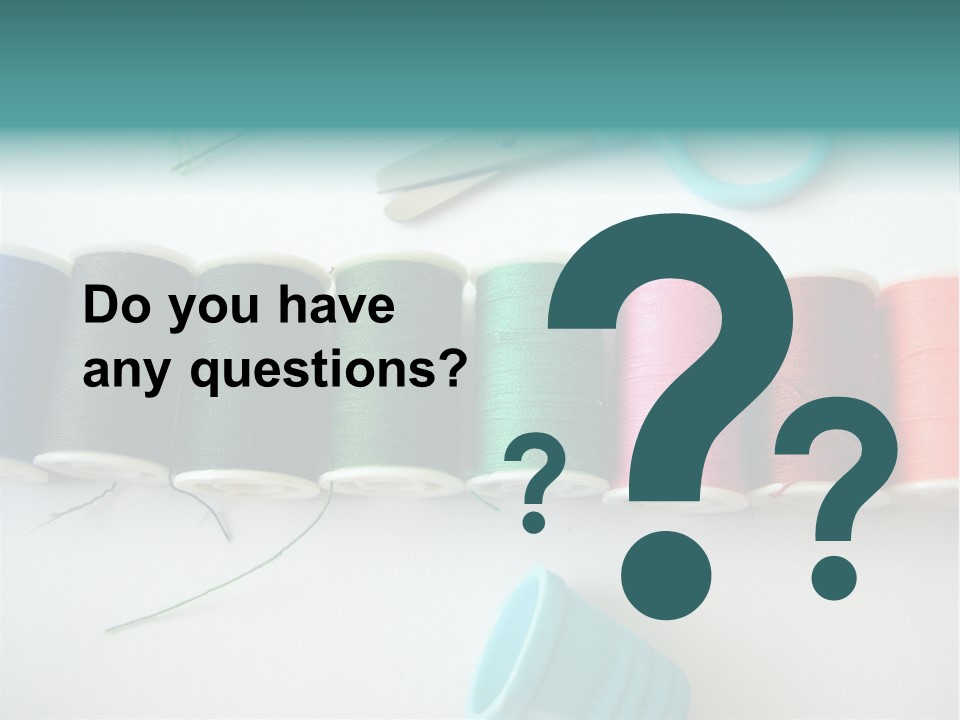 Scissors Needle Thimble PowerPoint Template