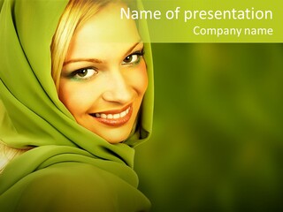 Lips Exotic Blond PowerPoint Template