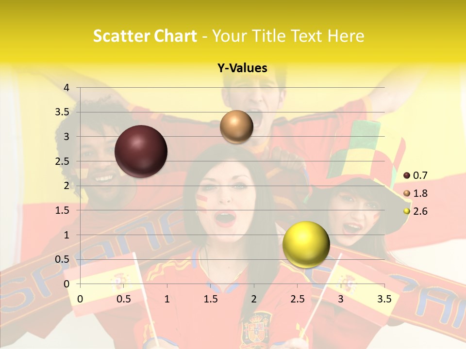 A Group Of People With Spanish Flags On Their Faces PowerPoint Template